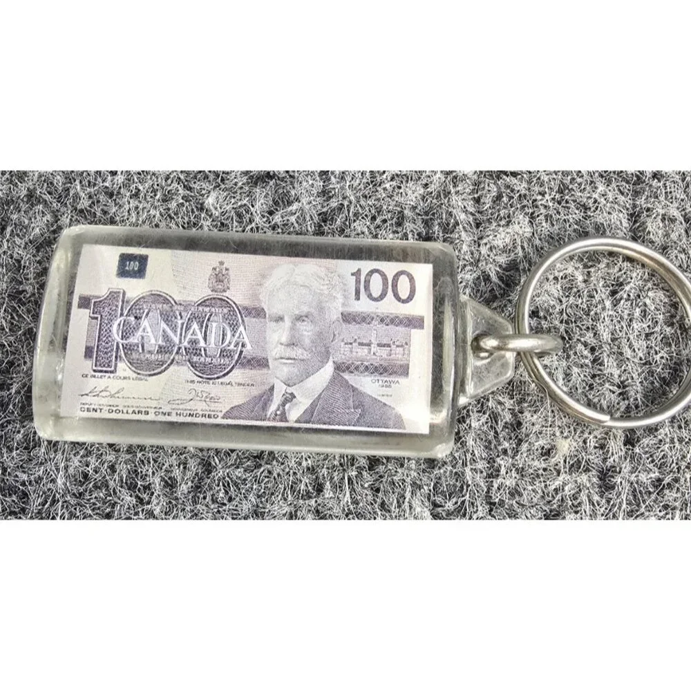Keychain Canada Vintage $100 Bill Acrylic